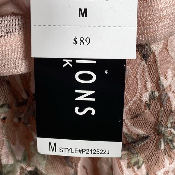 Perceptions New York Dress Women's Medium Two Piece Jacket Pink Floral Lace - Picture 7 of 7